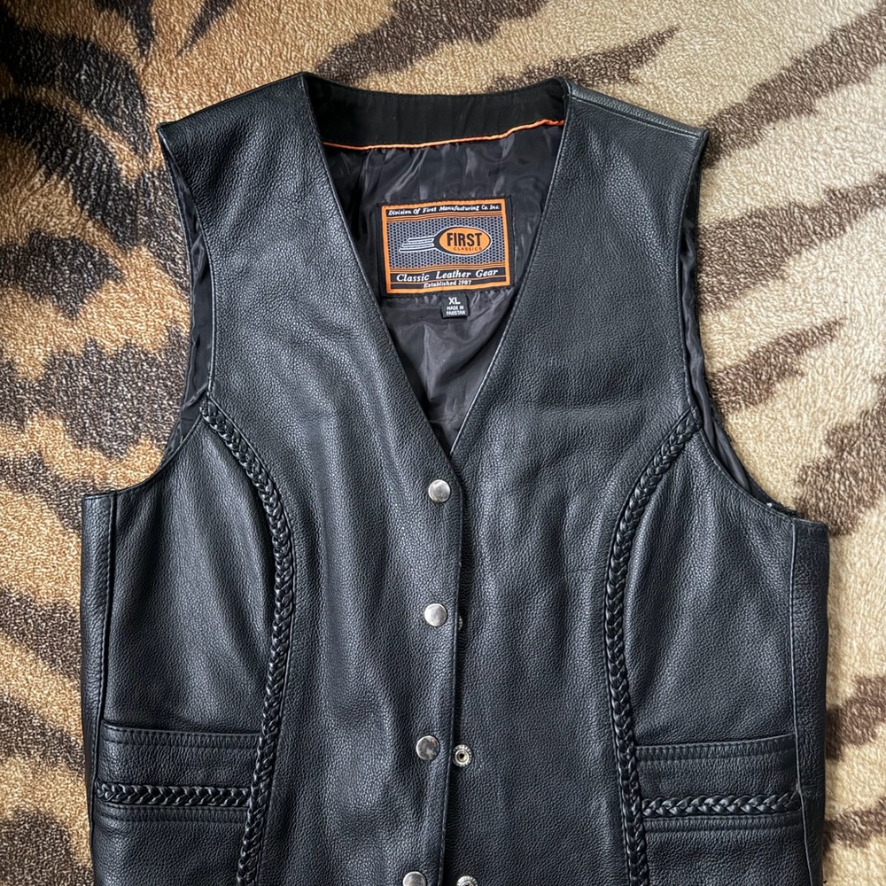 American Vintage Black Leather Vest